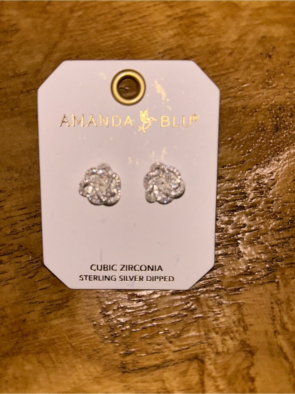 Sterling Silver Dipped Cubic Zirconia Stud Earrings in Silver